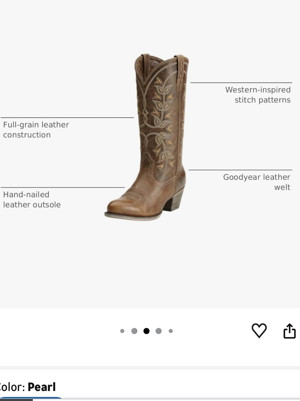 👢NWT Ariat Women’s Desert Holly Leather Western Boots with Embroidered leaves👢 - Picture 11 of 12
